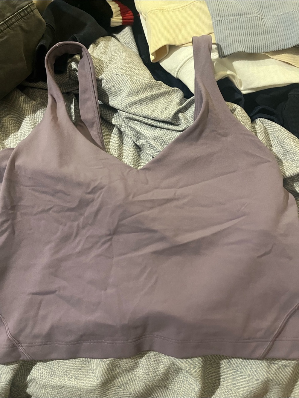 lululemon align tank V-Neck Seamless Bralette in Mauve